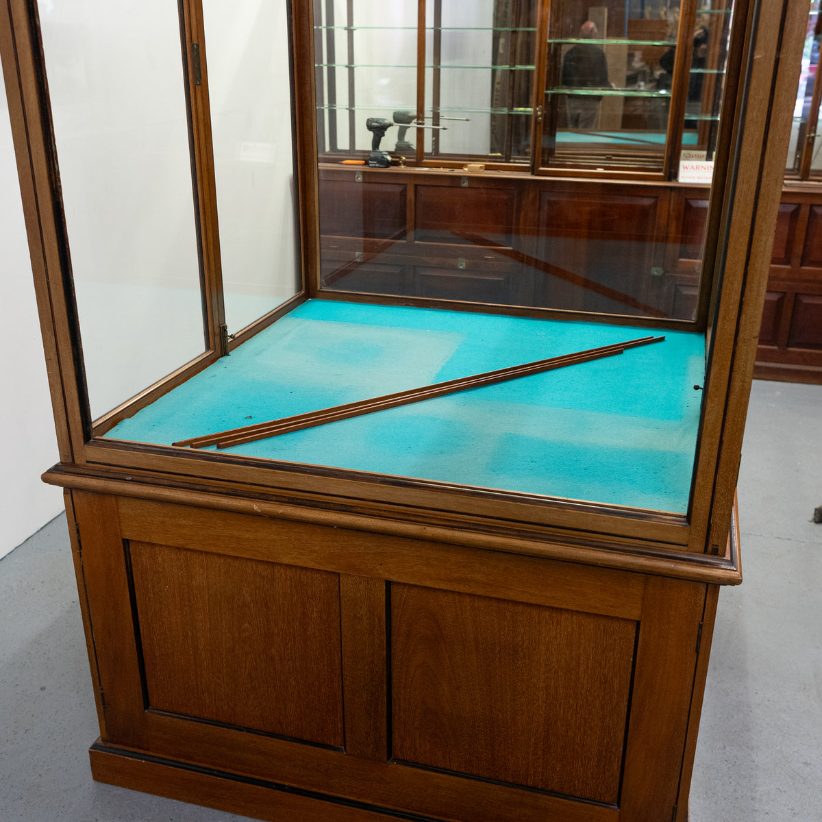 Antique Victorian Mahogany Museum Display Case
