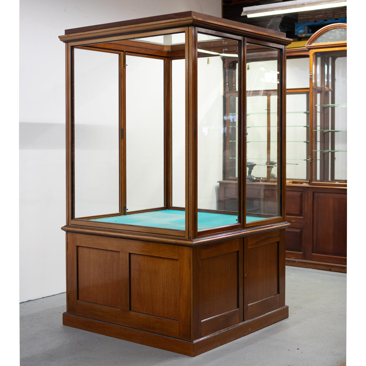 Antique Victorian Mahogany Museum Display Case