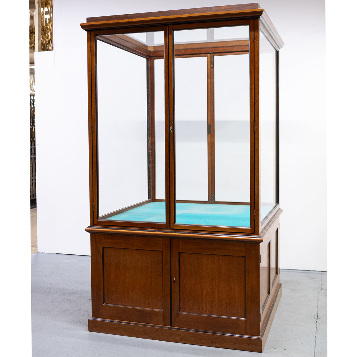 Antique Victorian Mahogany Museum Display Case