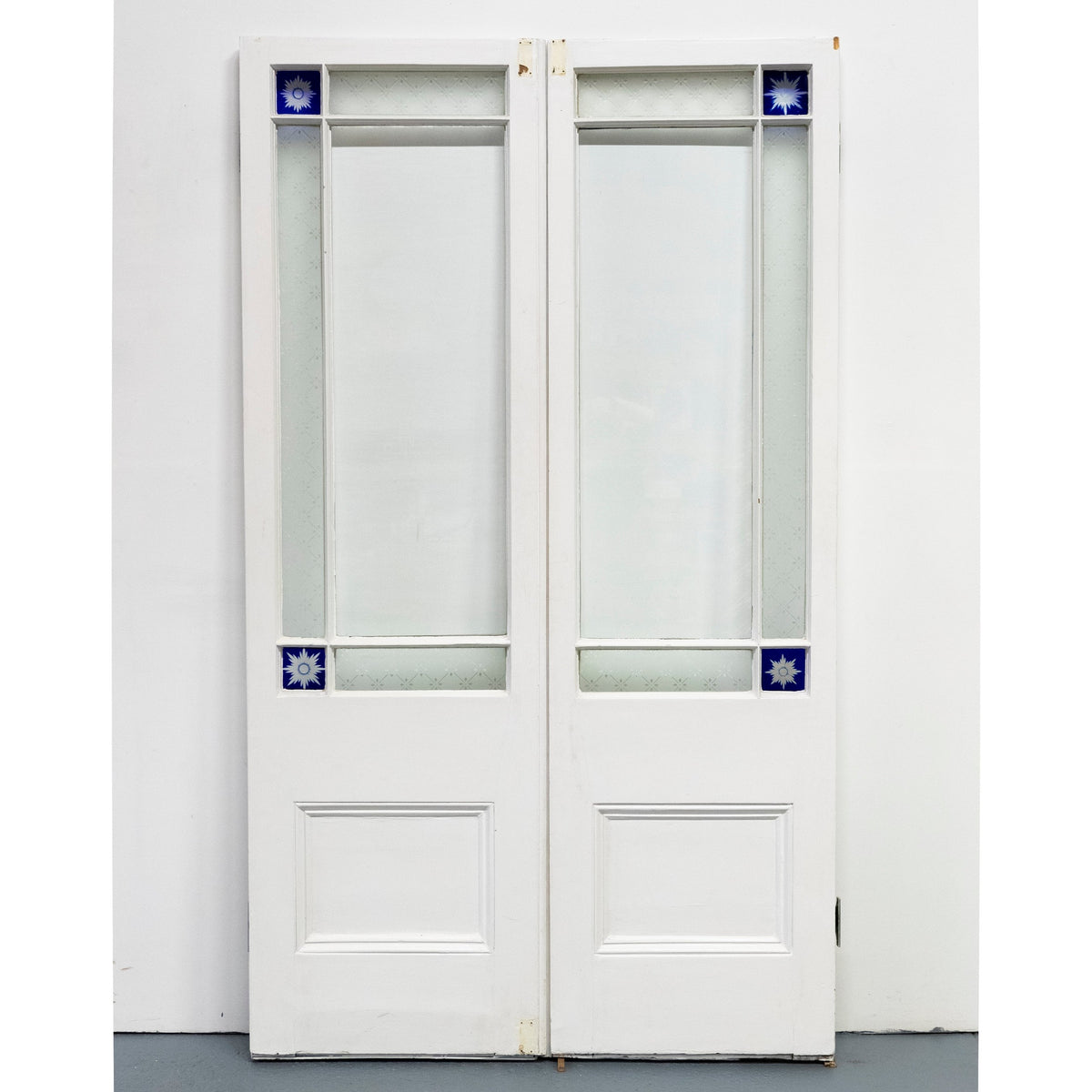Antique Victorian Glazed Stained Glass Double Doors | The Architectural Forum