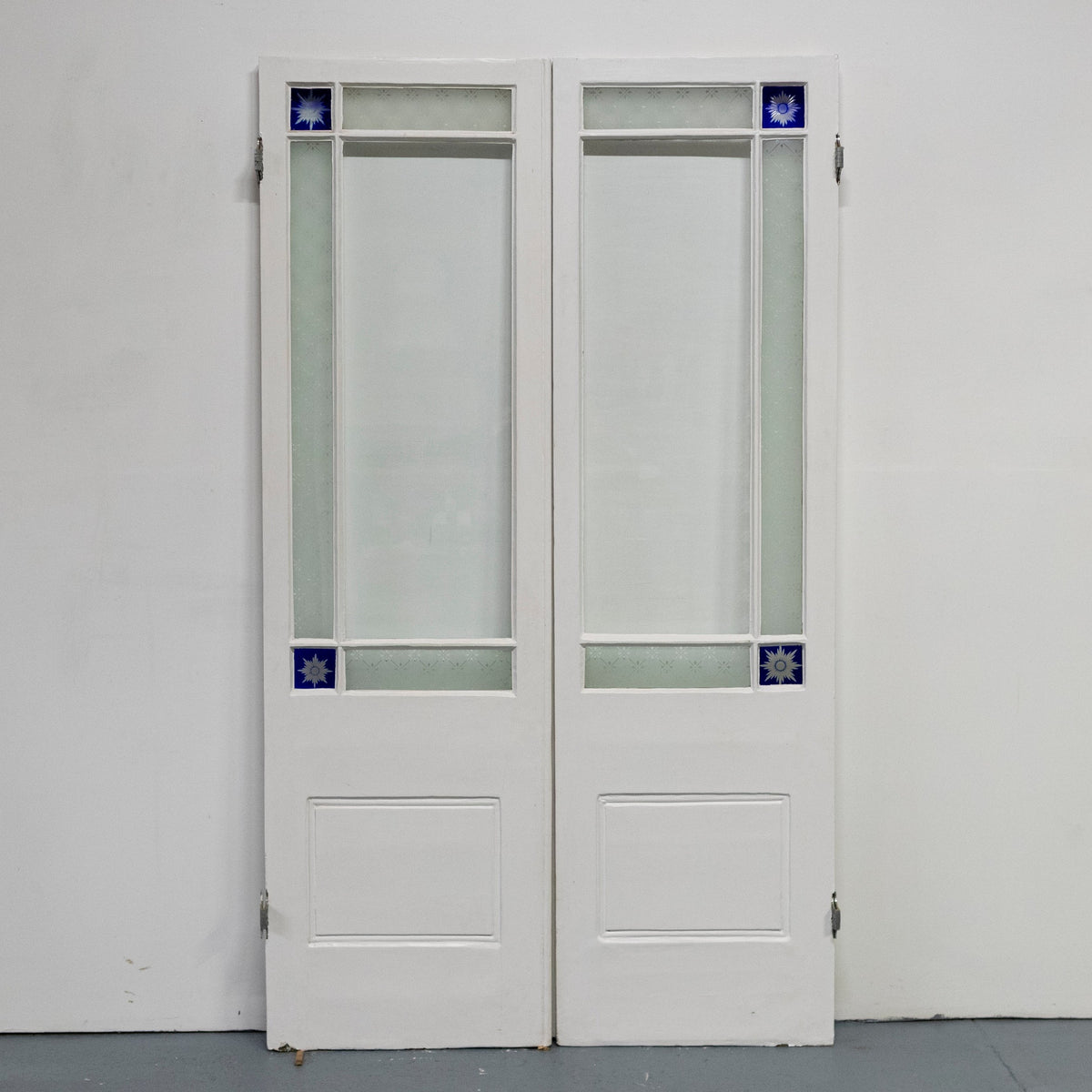 Antique Victorian Glazed Stained Glass Double Doors | The Architectural Forum