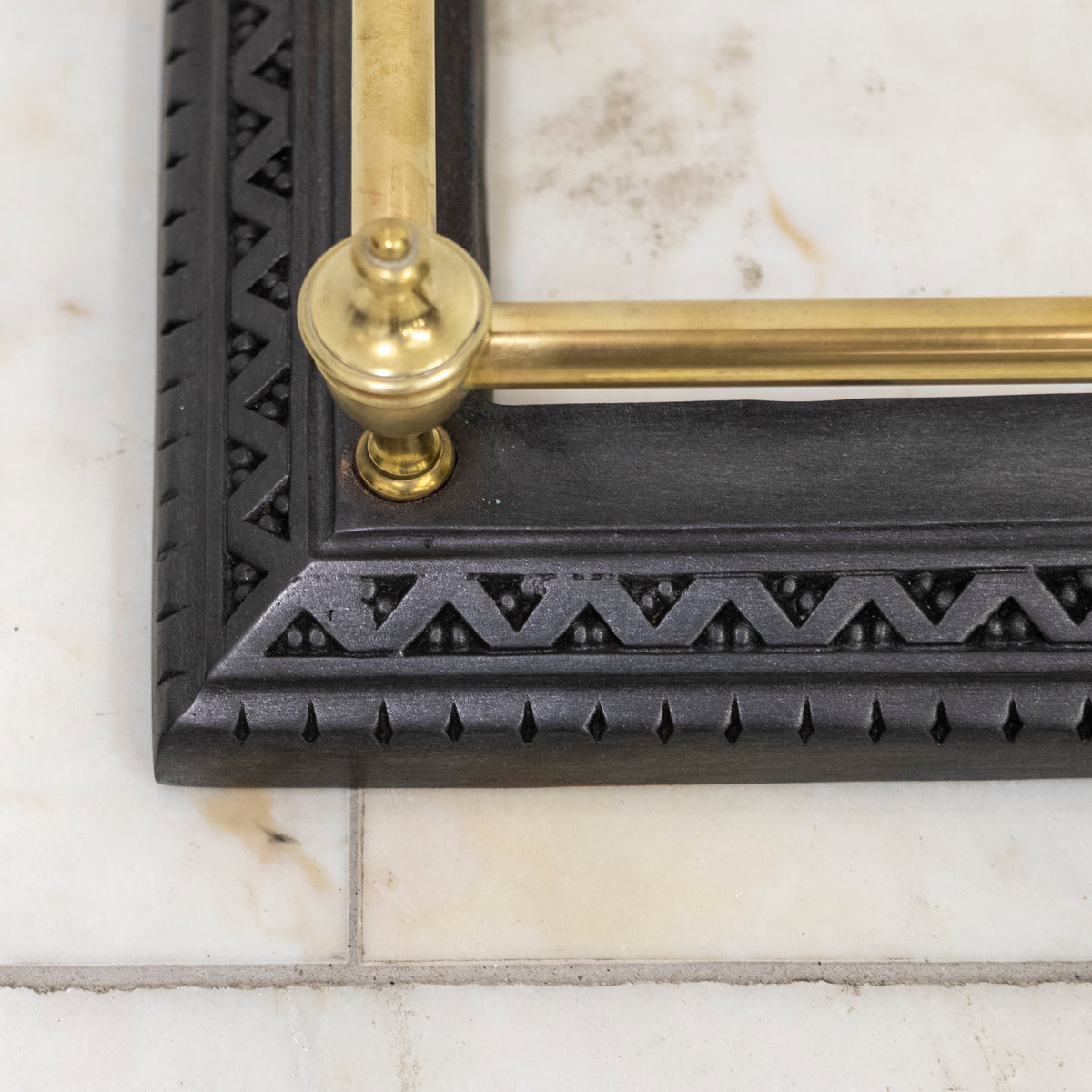 Antique Fireplace Fender with Finials | The Architectural Forum