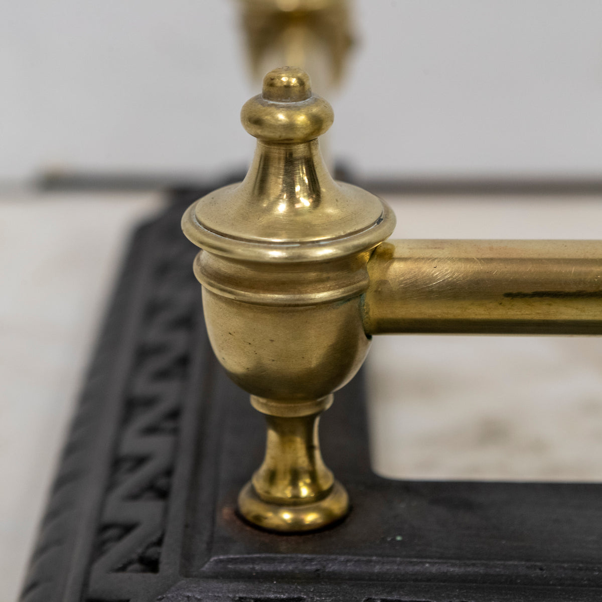 Antique Fireplace Fender with Finials | The Architectural Forum