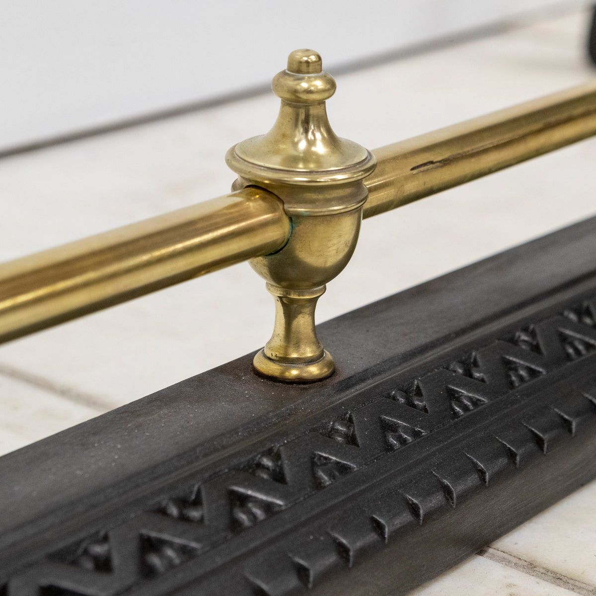 Antique Fireplace Fender with Finials | The Architectural Forum
