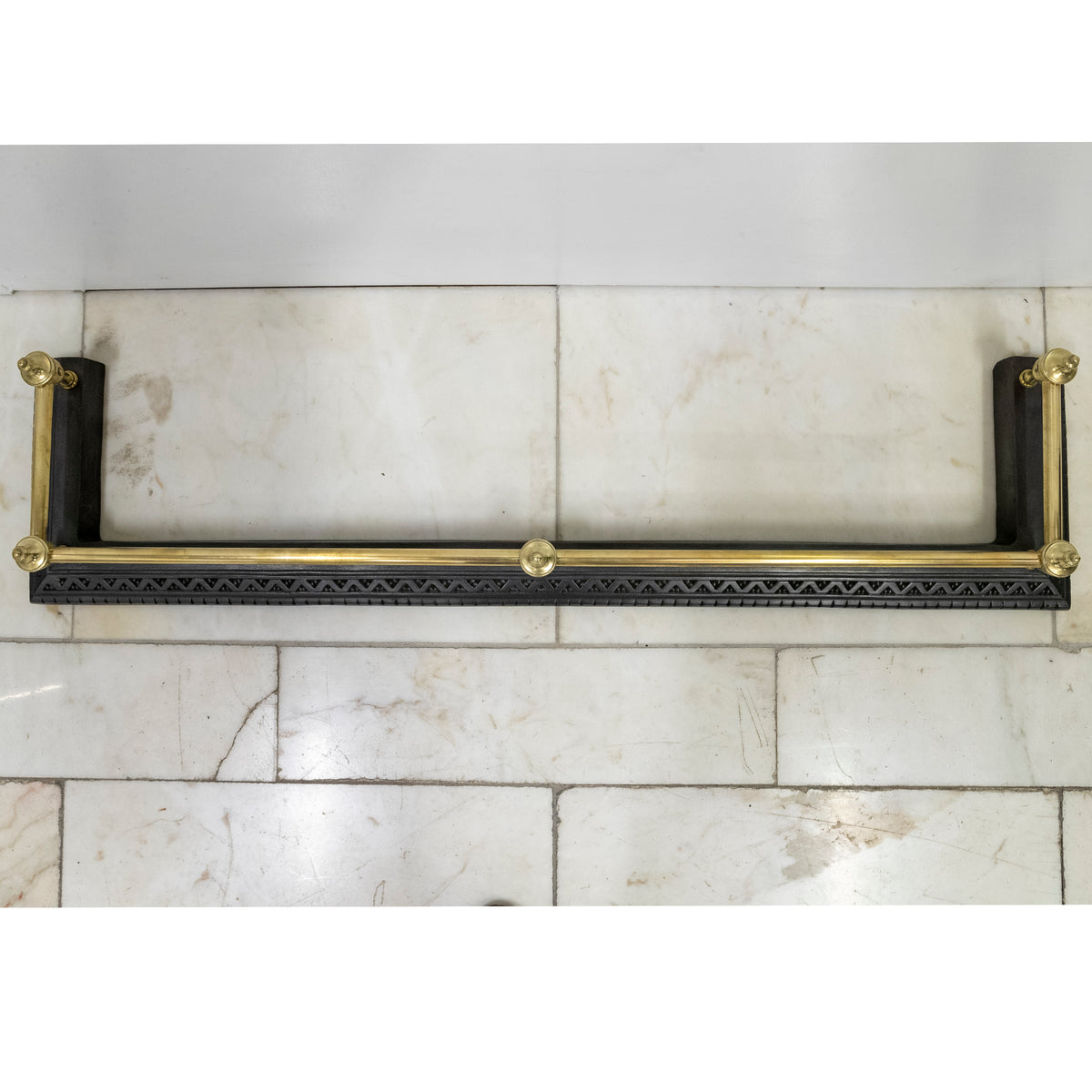 Antique Fireplace Fender with Finials | The Architectural Forum