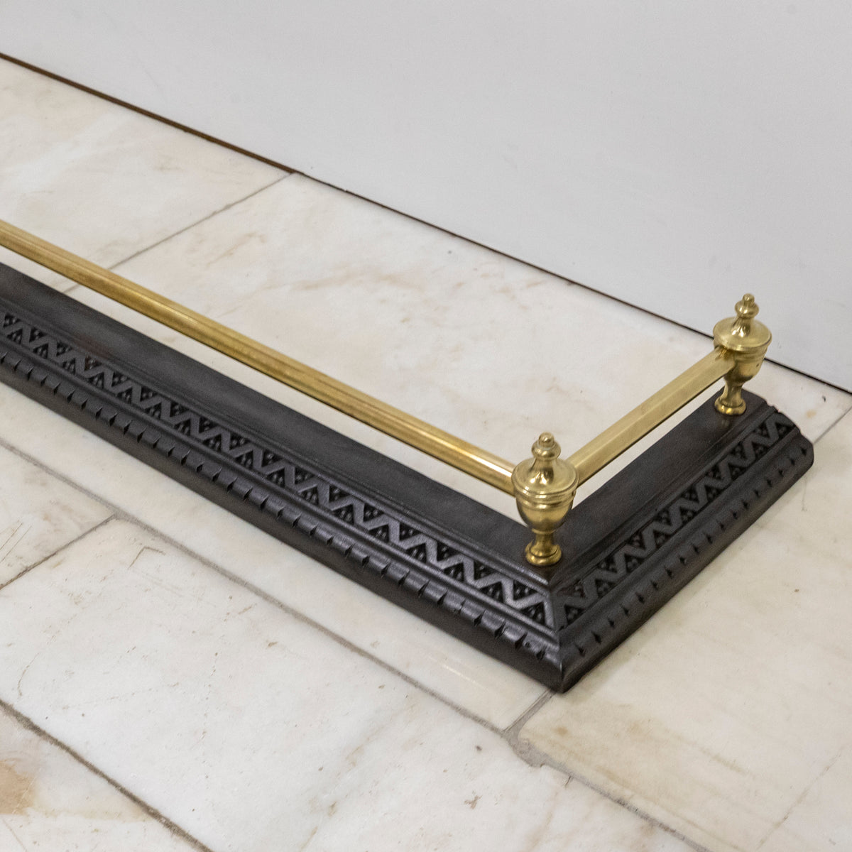 Antique Fireplace Fender with Finials | The Architectural Forum