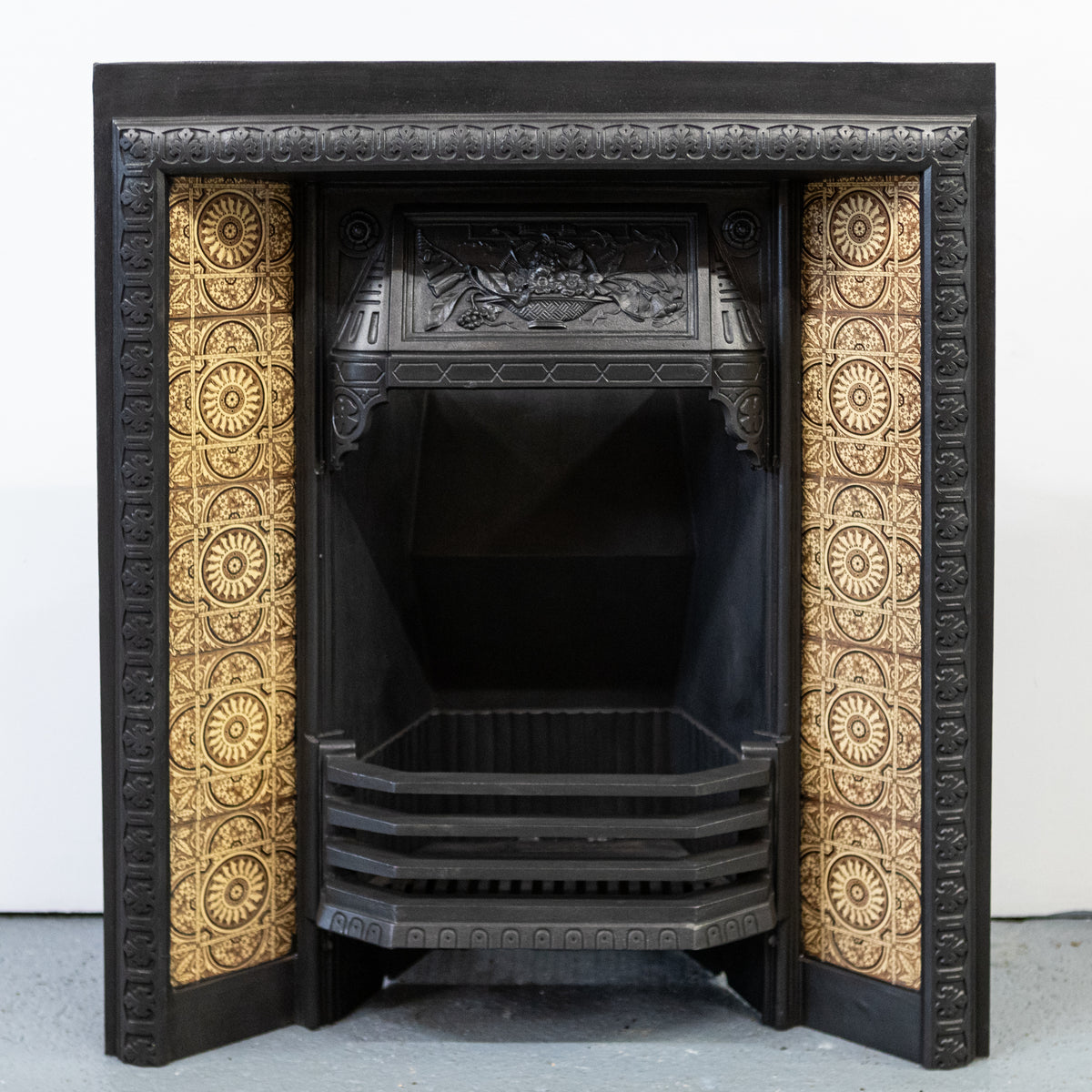 Antique Victorian Tiled Fireplace Insert | Pair Available | The Architectural Forum