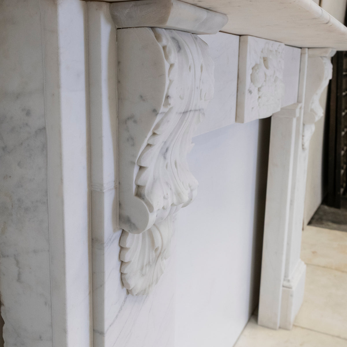 Antique Victorian Marble Surround with Ornate Carved Corbels | The Architectural Forum