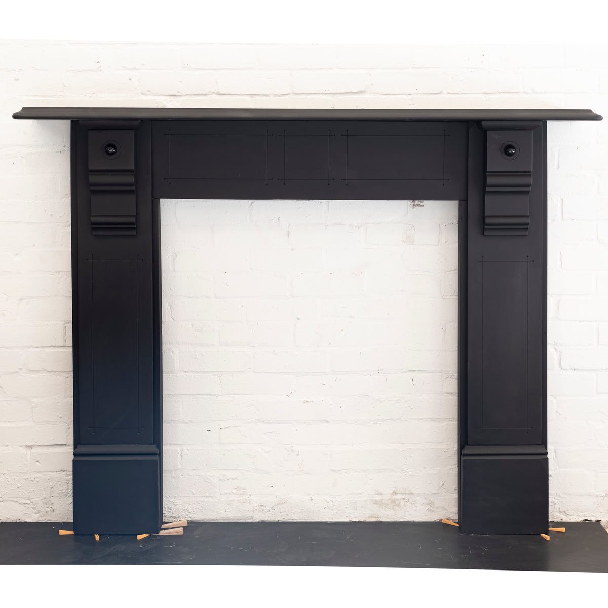 Antique Slate Fireplace Surround With Corbels | The Architectural Forum