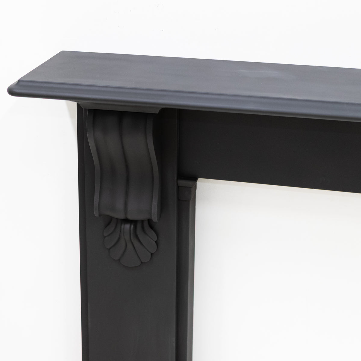 Antique Black Slate Victorian Fireplace Surround With Corbels