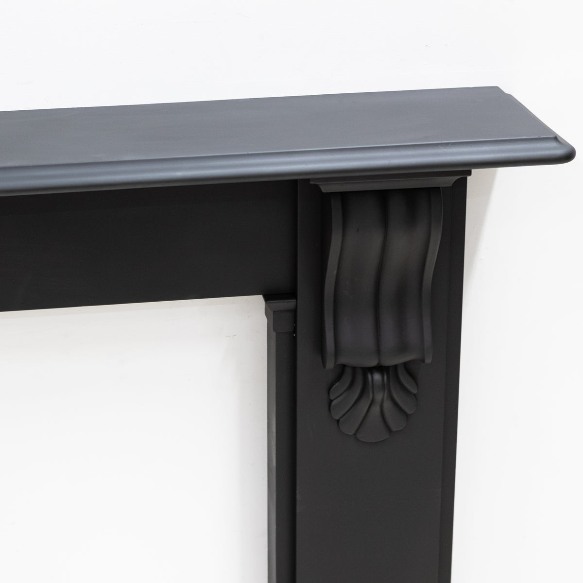 Antique Black Slate Victorian Fireplace Surround With Corbels