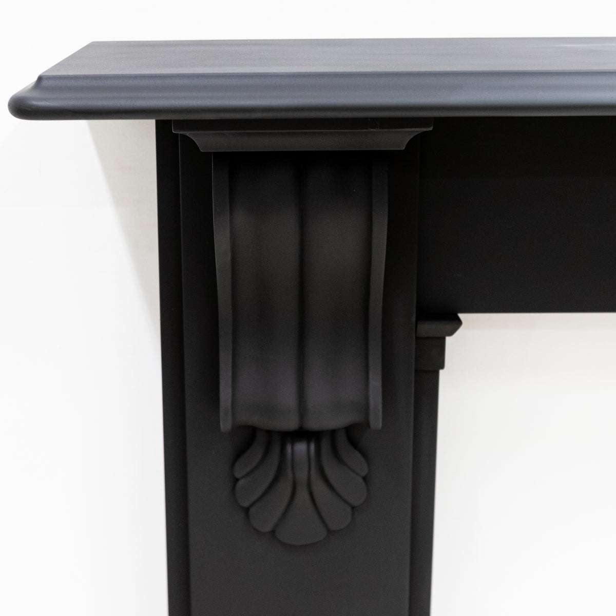 Antique Black Slate Victorian Fireplace Surround With Corbels