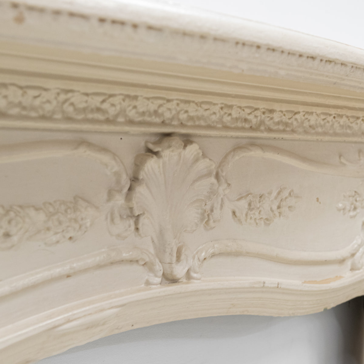 Antique Victorian French Style Wooden Fireplace Surround