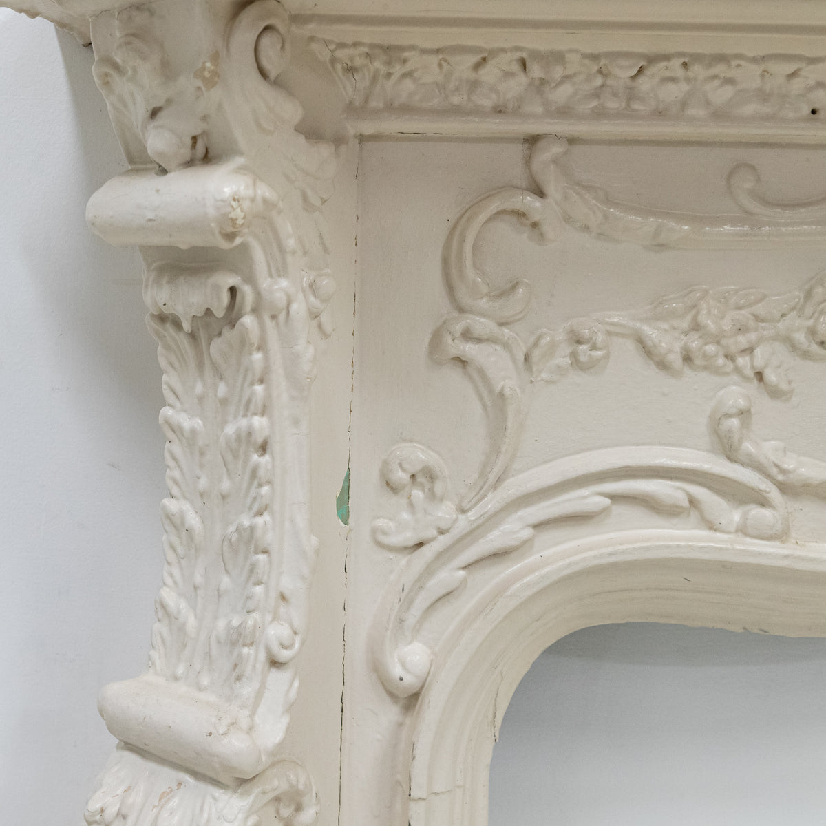 Antique Victorian French Style Wooden Fireplace Surround