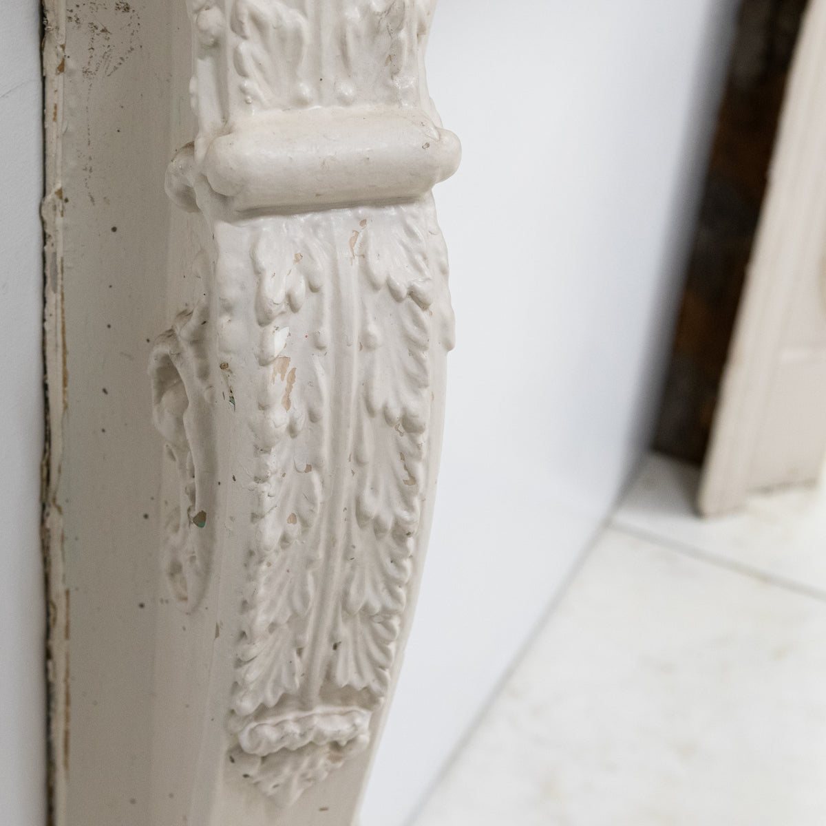 Antique Victorian French Style Wooden Fireplace Surround