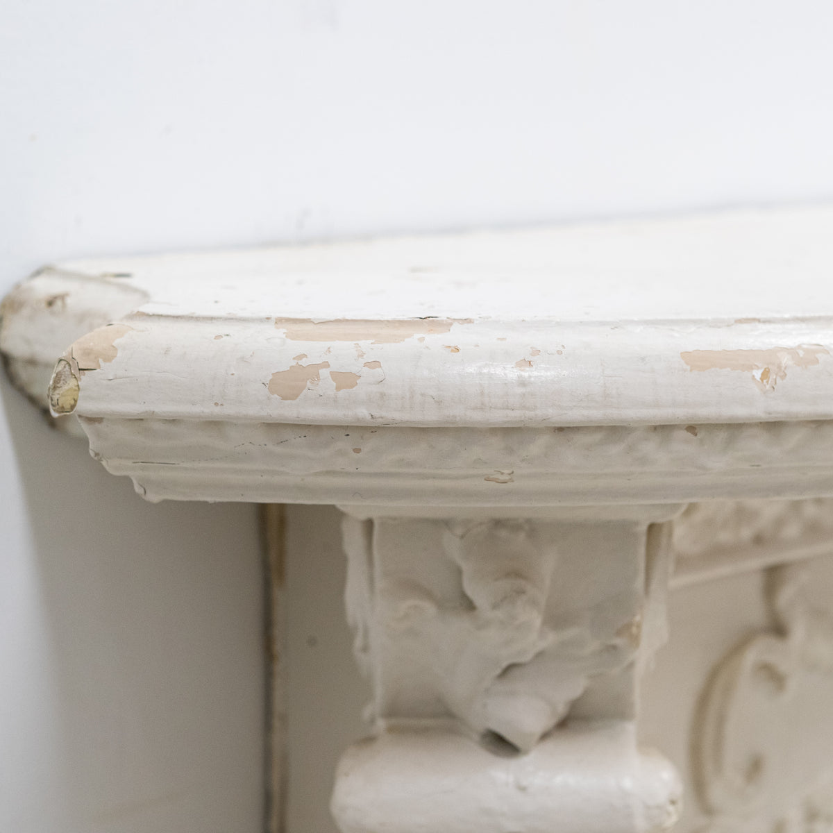 Antique Victorian French Style Wooden Fireplace Surround