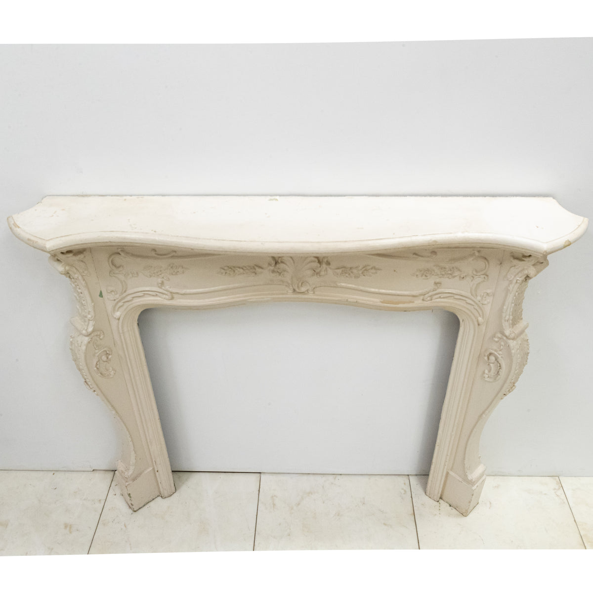 Antique Victorian French Style Wooden Fireplace Surround