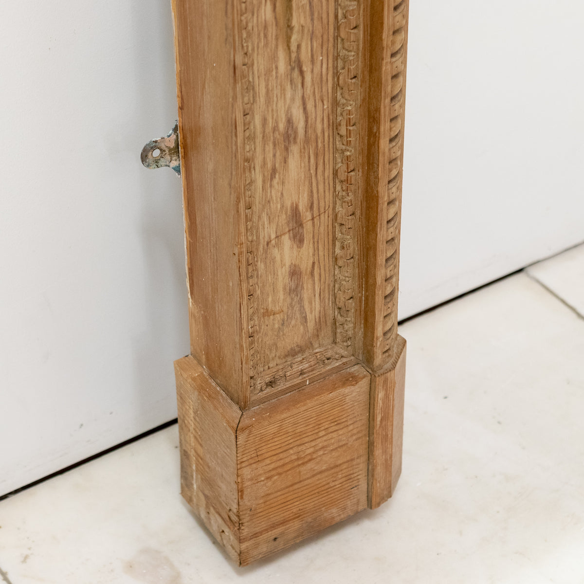 Antique Deeply Carved Wooden Fireplace Surround