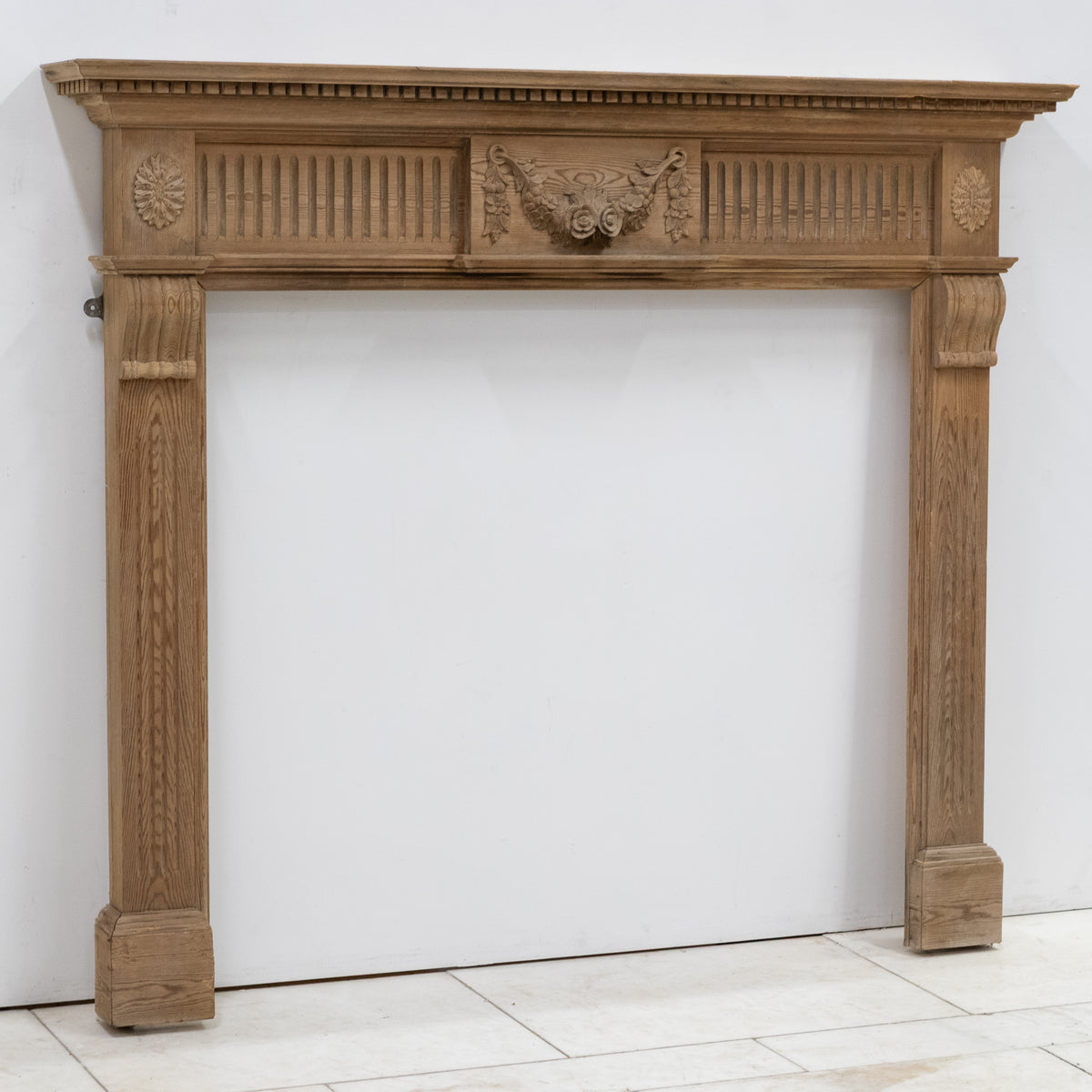 Reclaimed Richly Decorated Wooden Fireplace Surround | The Architectural Forum