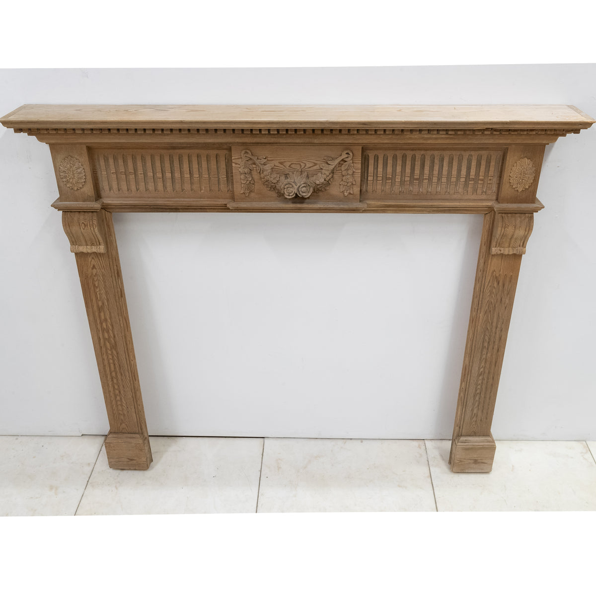 Reclaimed Richly Decorated Wooden Fireplace Surround | The Architectural Forum