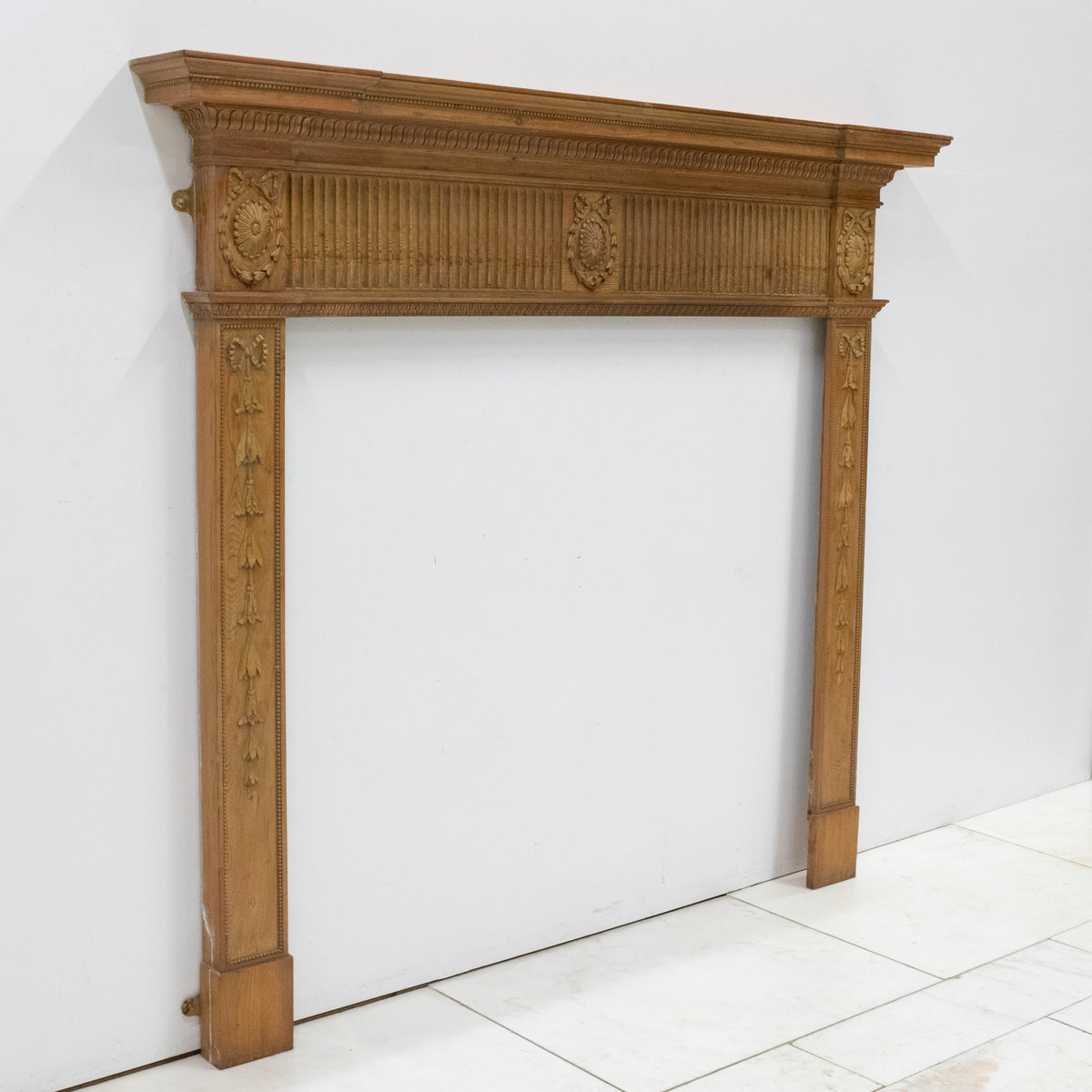 Antique Georgian Pine Wooden Fireplace Surround