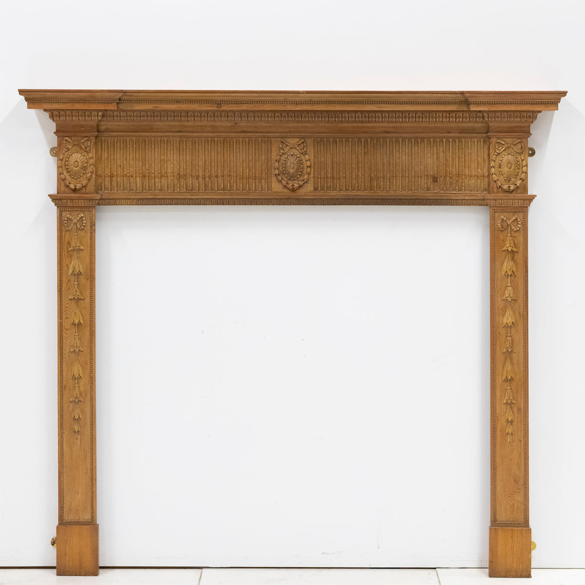 Antique Georgian Pine Wooden Fireplace Surround