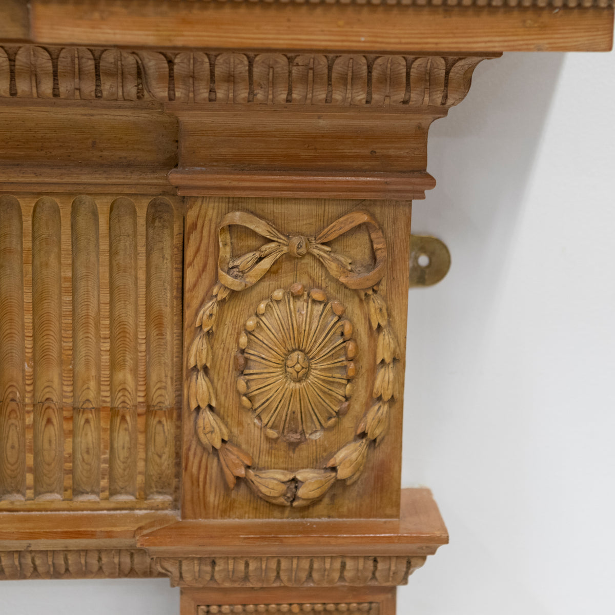 Antique Georgian Pine Wooden Fireplace Surround