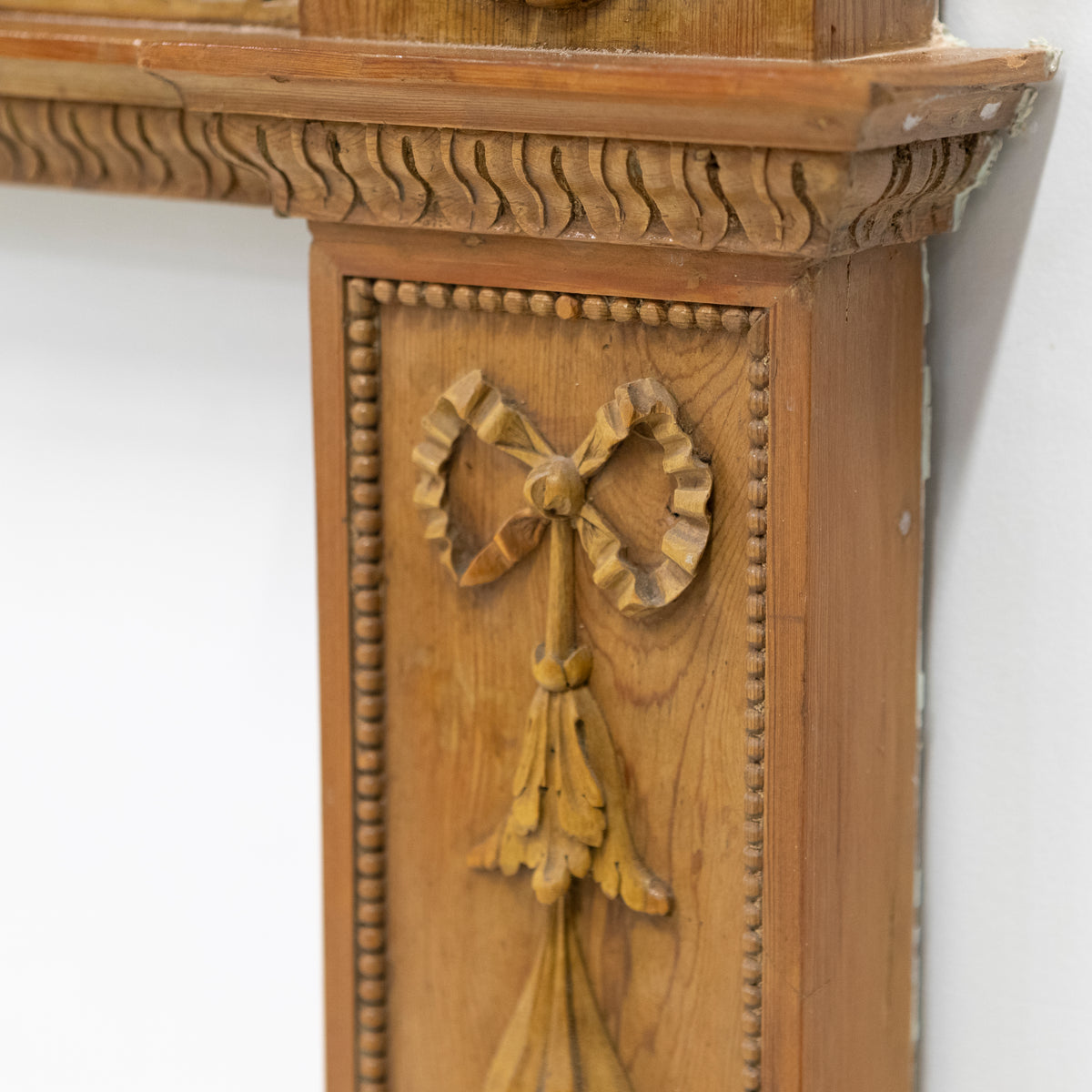 Antique Georgian Pine Wooden Fireplace Surround