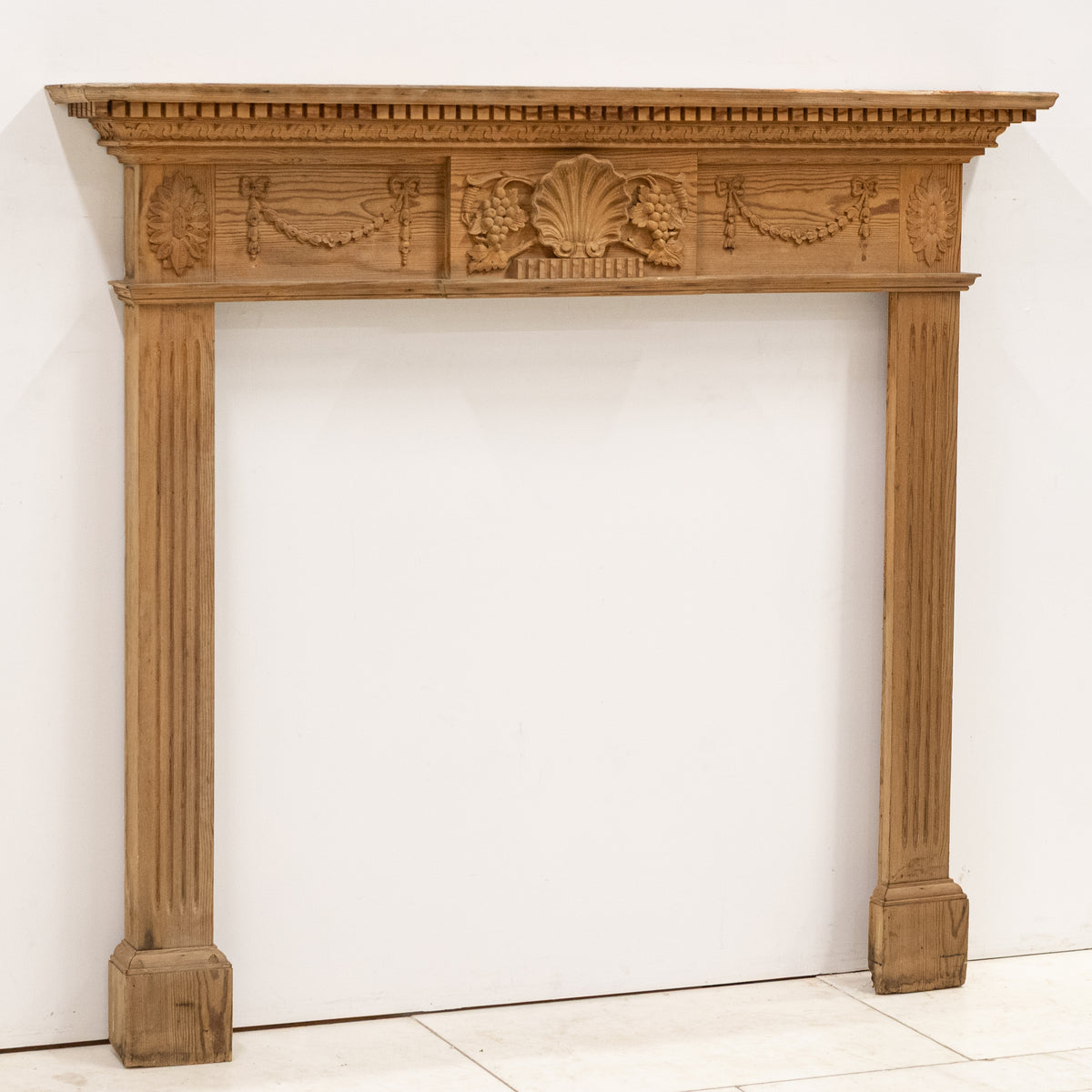Antique Ornate Wooden Fireplace Surround