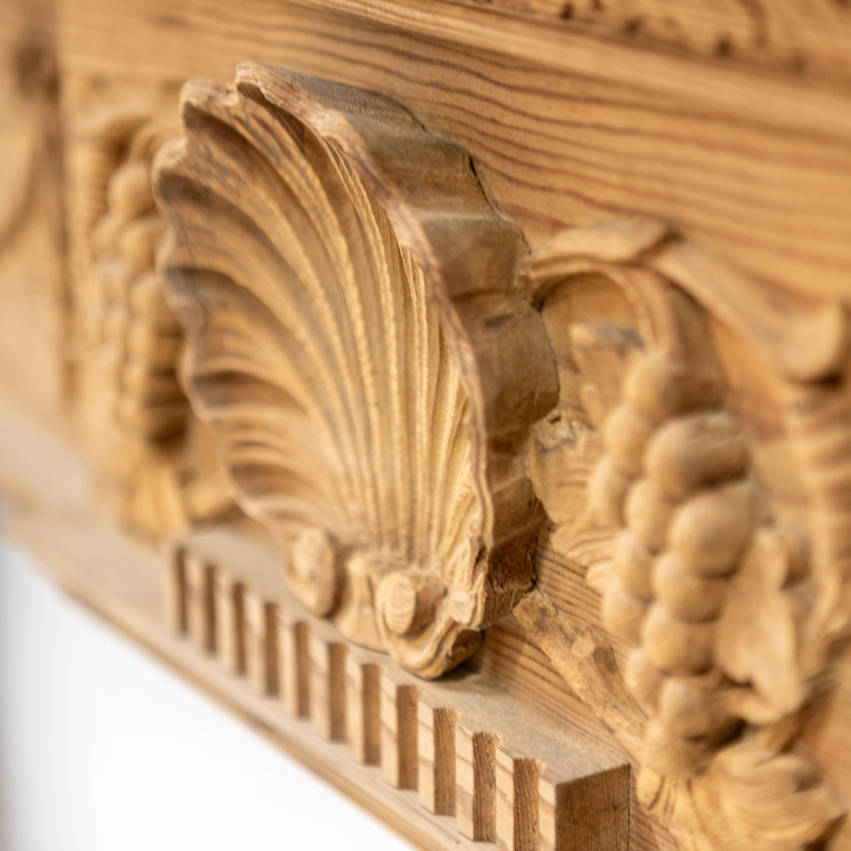 Antique Ornate Wooden Fireplace Surround