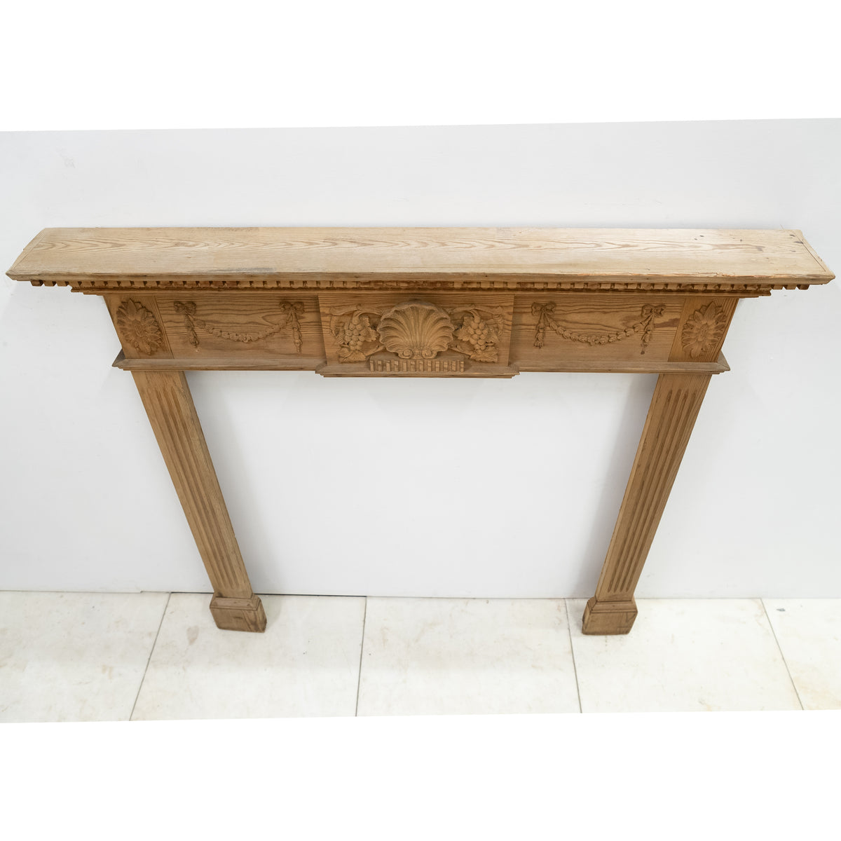 Antique Ornate Wooden Fireplace Surround