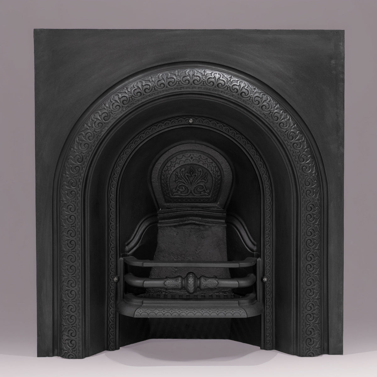 Reclaimed Antique Cast Iron Arched Fireplace Insert