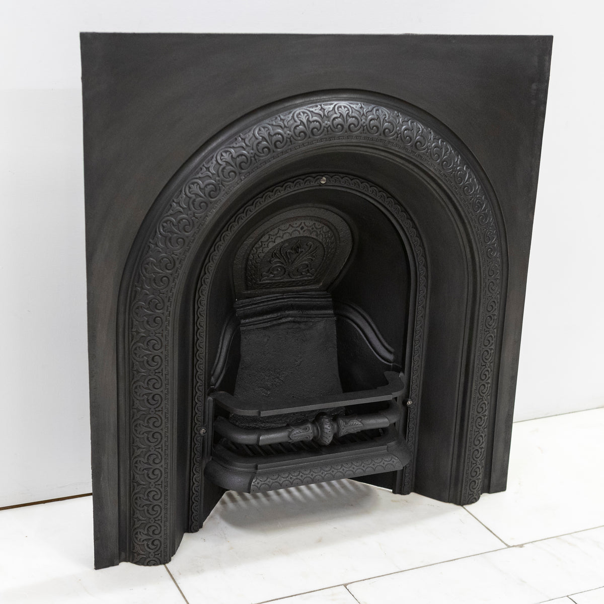 Reclaimed Antique Cast Iron Arched Fireplace Insert