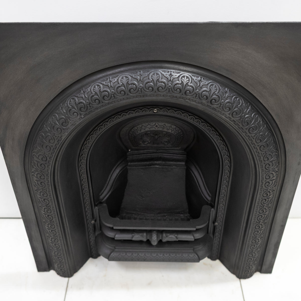Reclaimed Antique Cast Iron Arched Fireplace Insert