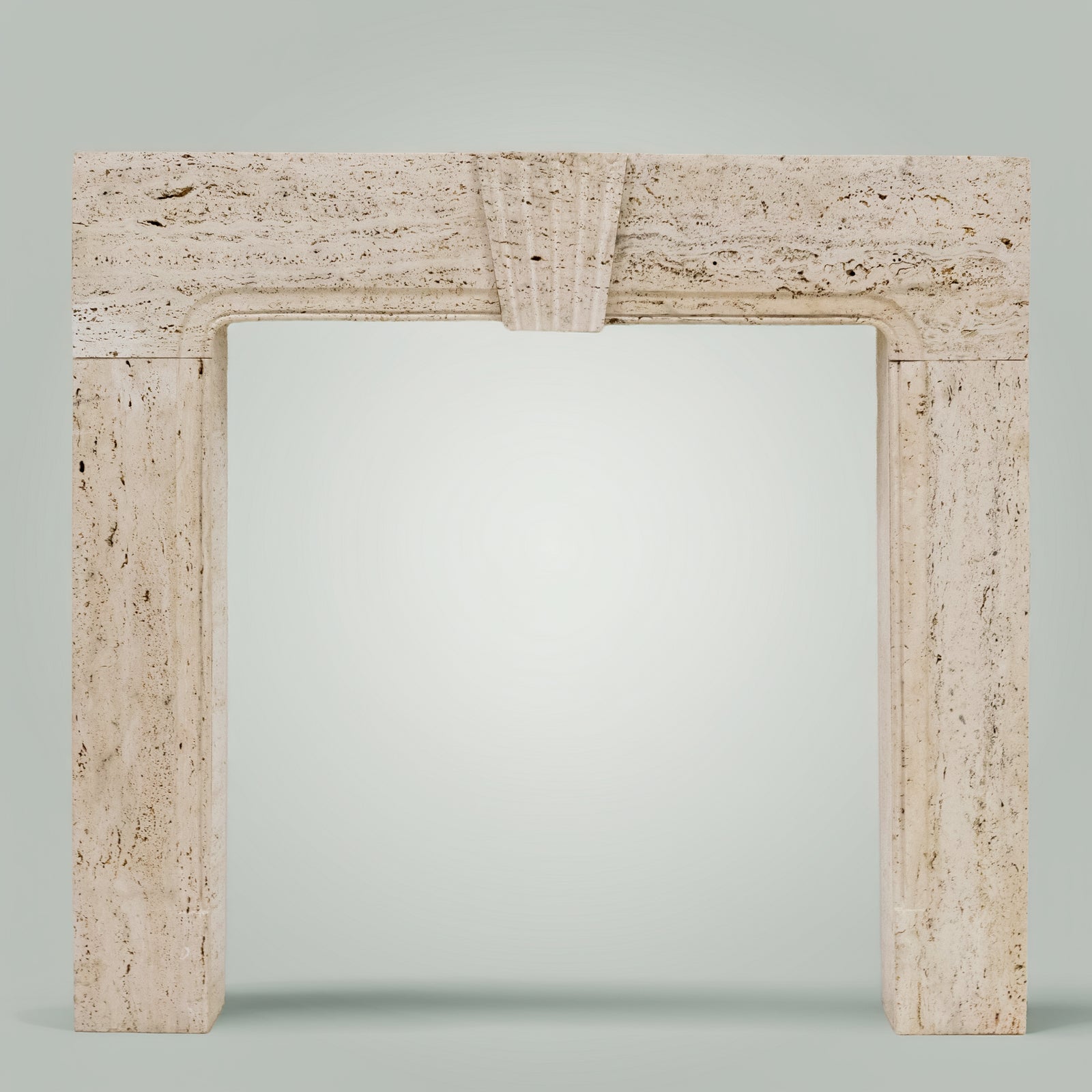 Reclaimed Art Deco Travertine Marble Fireplace Surround | The Architectural Forum