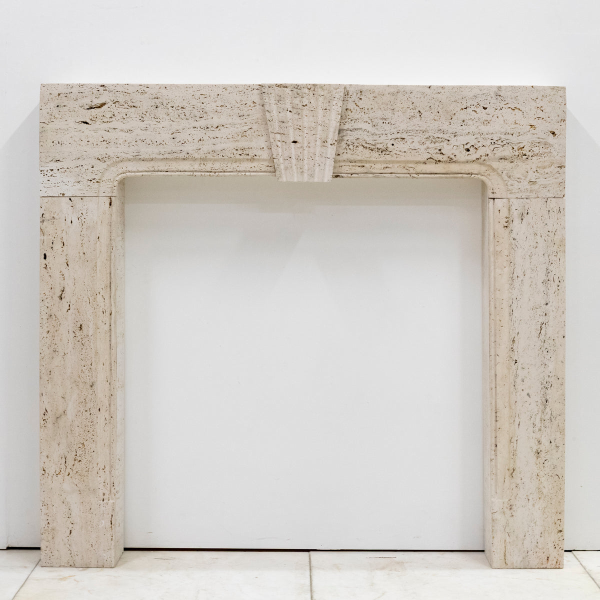 Reclaimed Art Deco Travertine Marble Fireplace Surround | The Architectural Forum