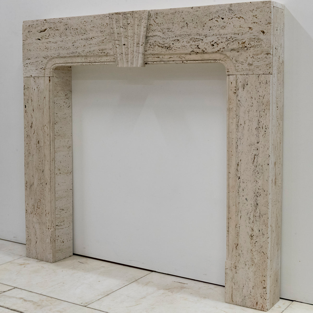 Reclaimed Art Deco Travertine Marble Fireplace Surround | The Architectural Forum