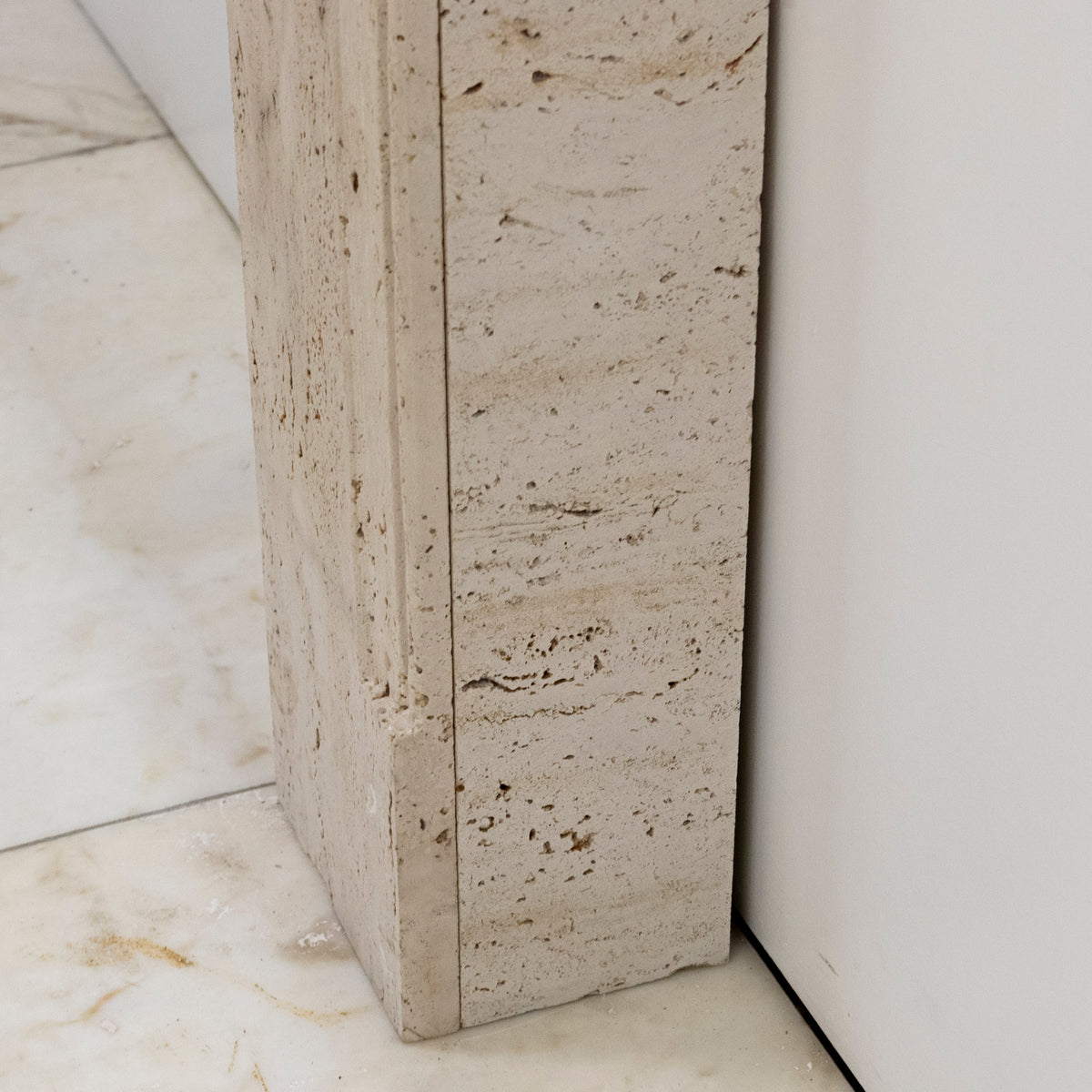 Reclaimed Art Deco Travertine Marble Fireplace Surround | The Architectural Forum