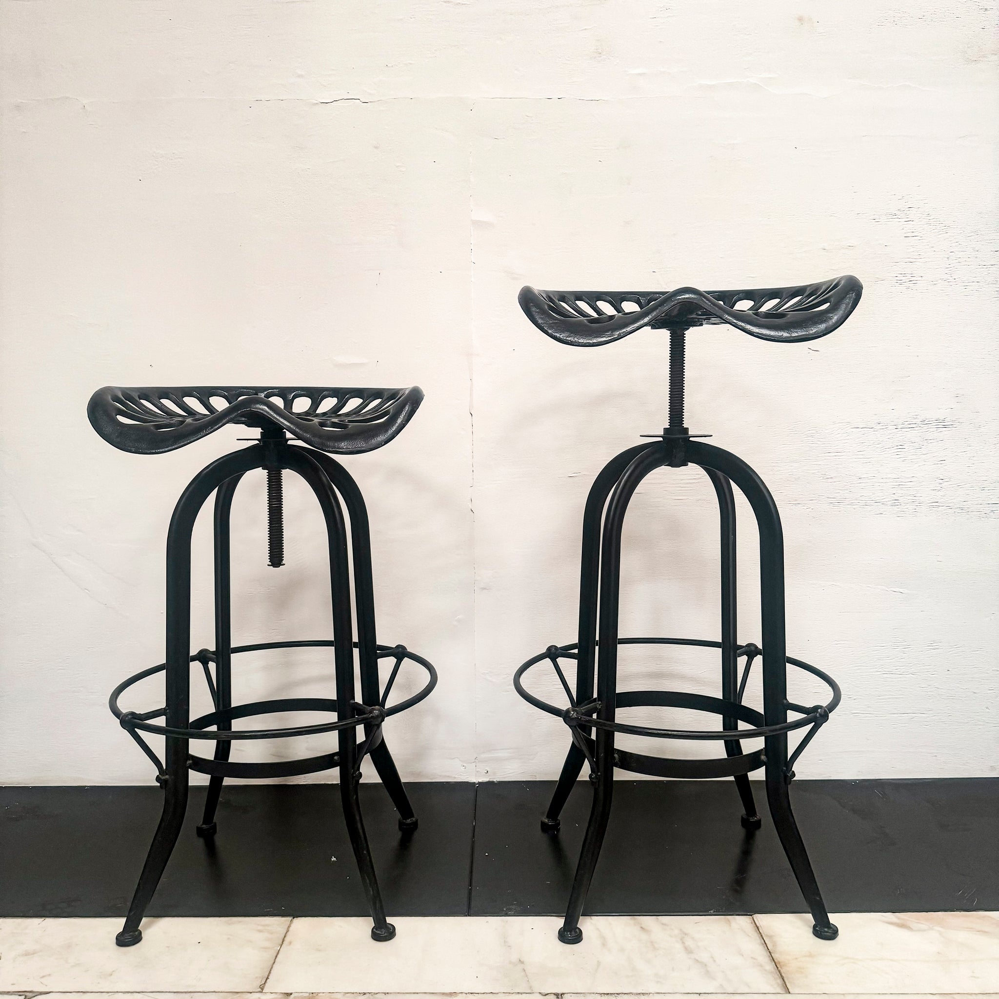 Reclaimed Cast Iron Tractor Seat Adjustable Stools (11 available