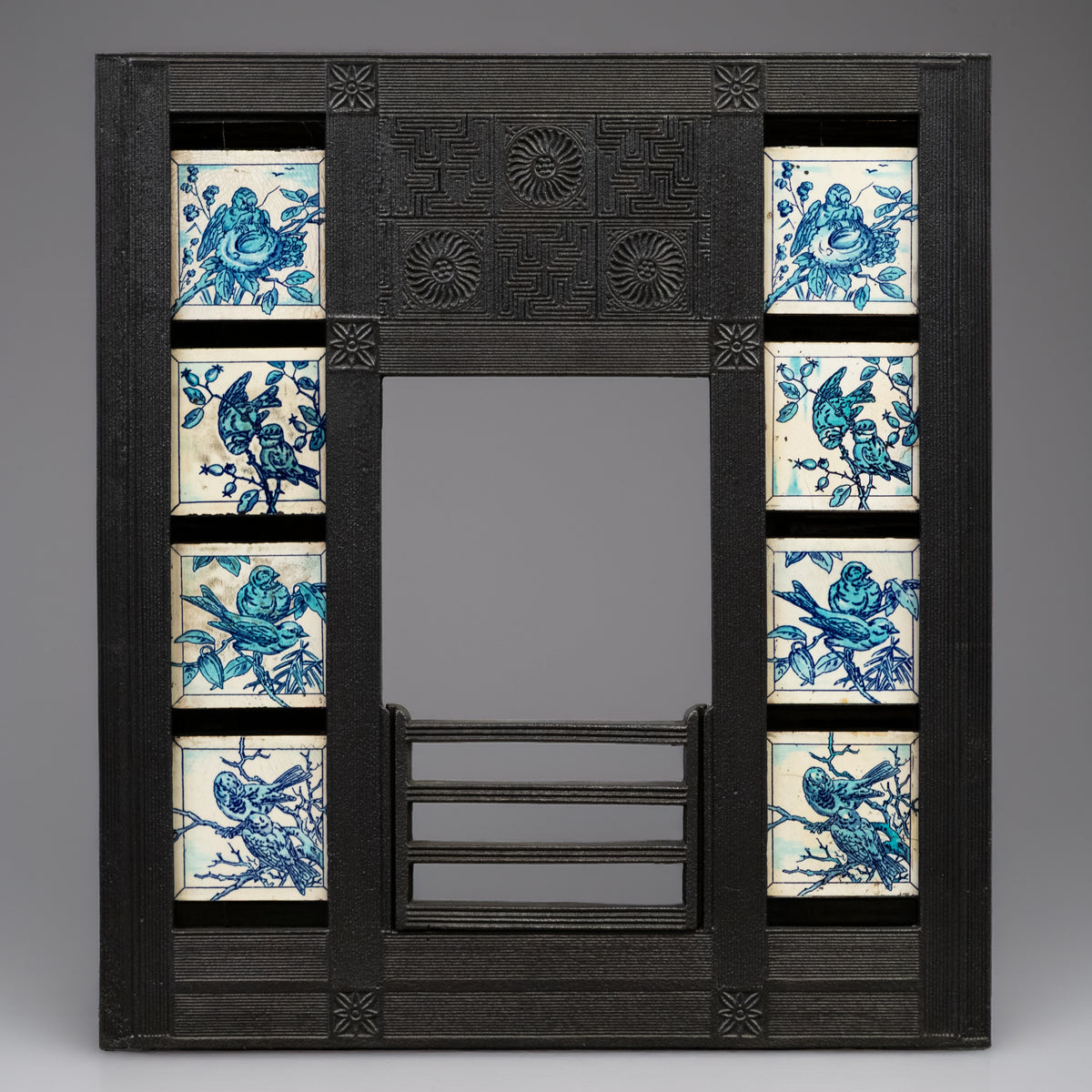Antique Cast Iron Fireplace Thomas Jeckyll with Minton Tiles | Bishop & Barnards