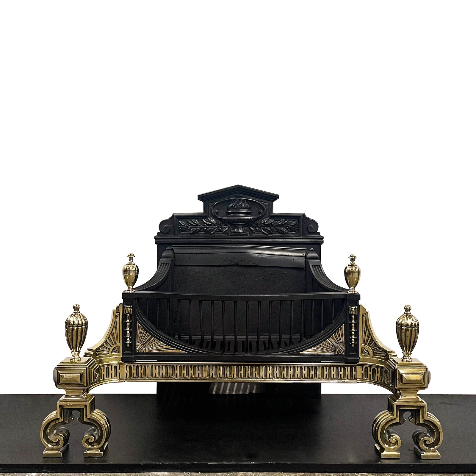 Antique Victorian Cast Iron and Brass Fire Basket | The Architectural Forum