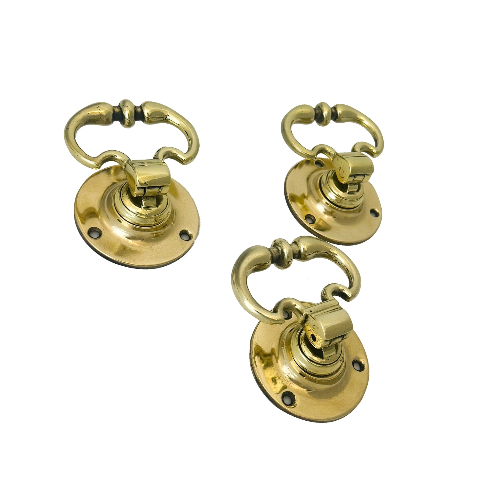 Antique Brass Drop Ring Door Handles | 5 Pairs Available | The Architectural Forum