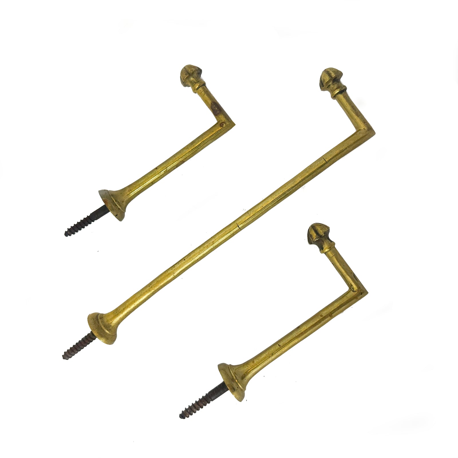 Antique Victorian Brass Door Hooks | Set of 3 | The Architectural Forum