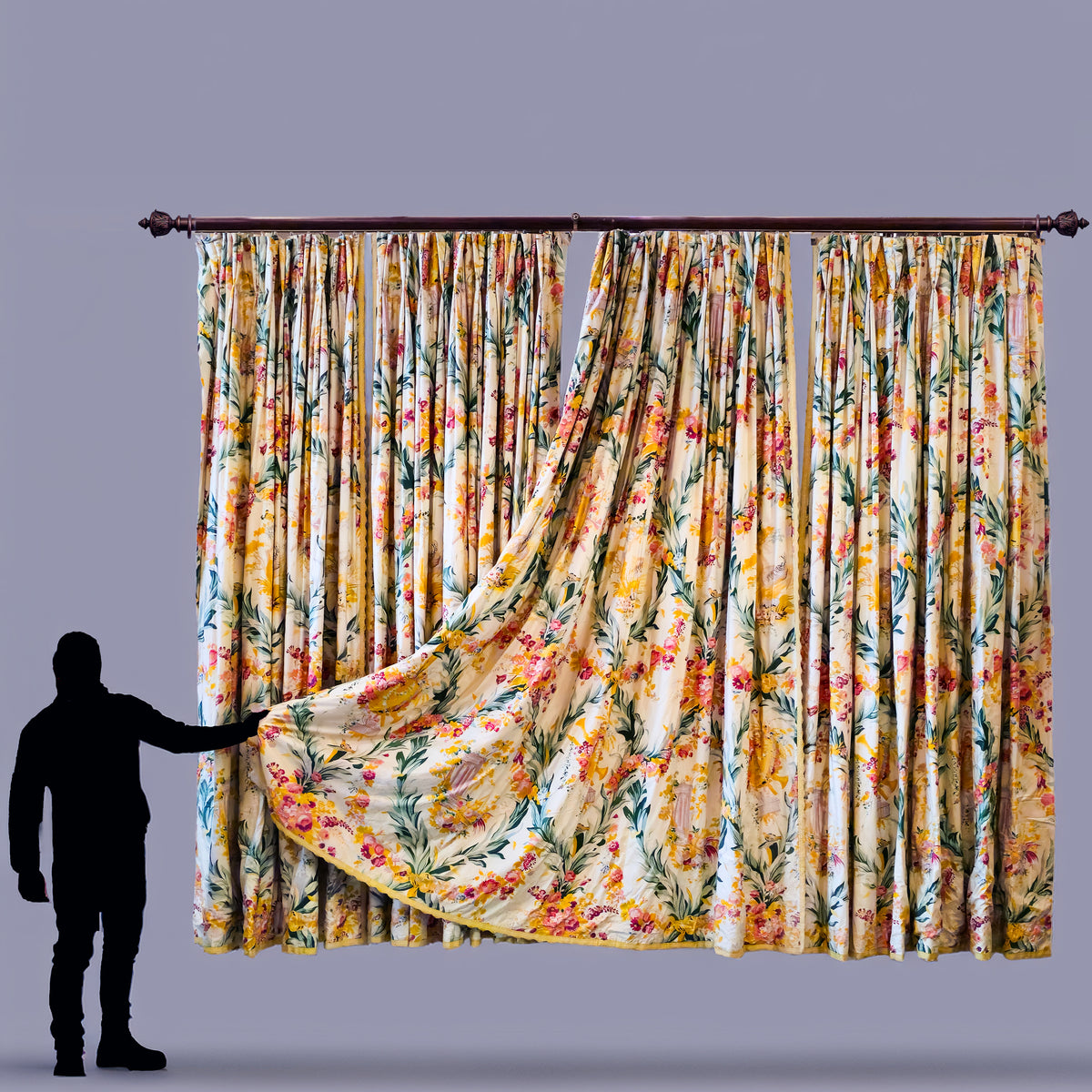 x3 Pairs FONTAINEBLEAU French Curtains | Chintz Drapes | The Architectural Forum