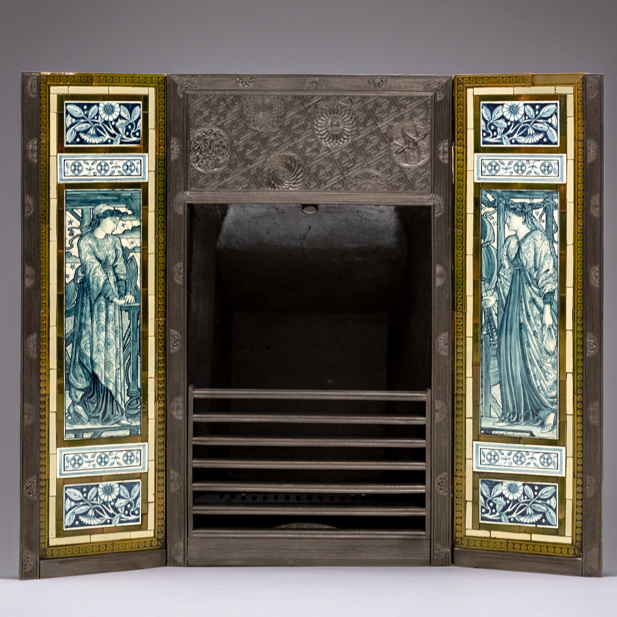 Antique Cast Iron Thomas Jeckyll Insert with William Morris Tiles | The Architectural Forum