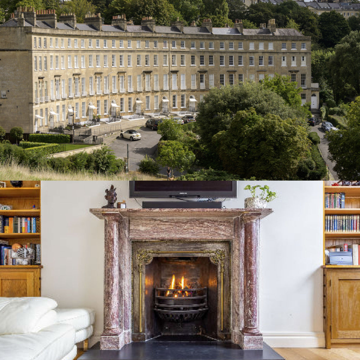 Antique Rojo Alicante Marble Fireplace Surround with Columns