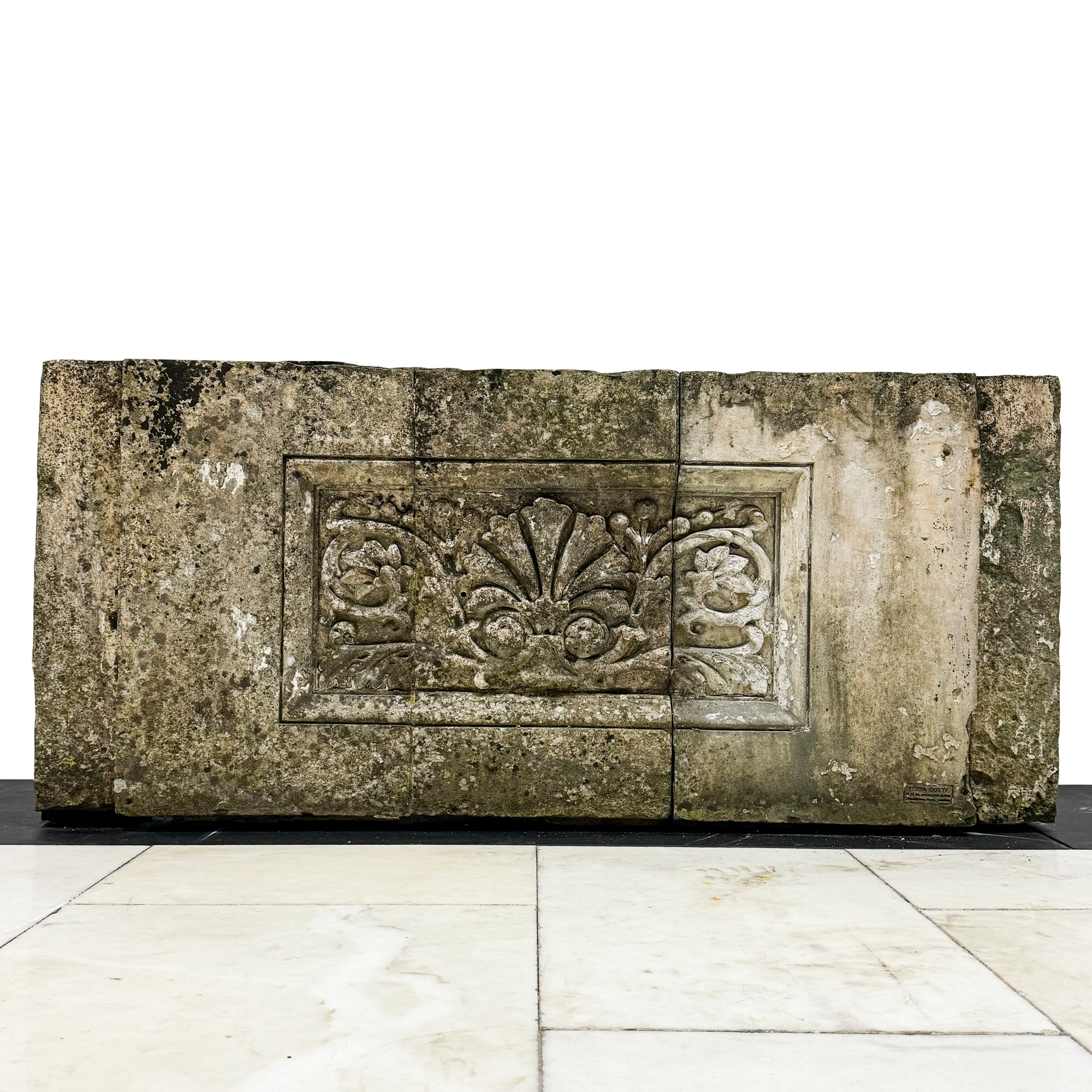 Antique Coade Stone Central Leaf Plaque | The Architectural Forum