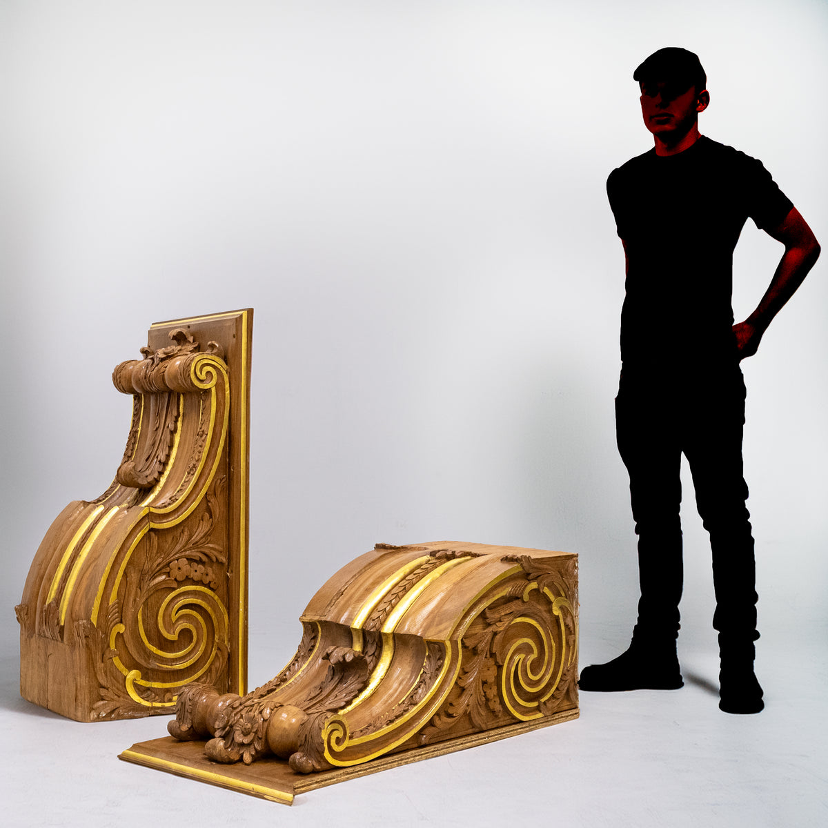 Pair of Monumental Carved Oak Corbels from Clothworkers Hall, London | The Architectural Forum