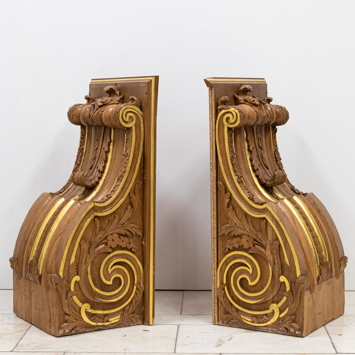 Pair of Monumental Carved Oak Corbels from Clothworkers Hall, London | The Architectural Forum