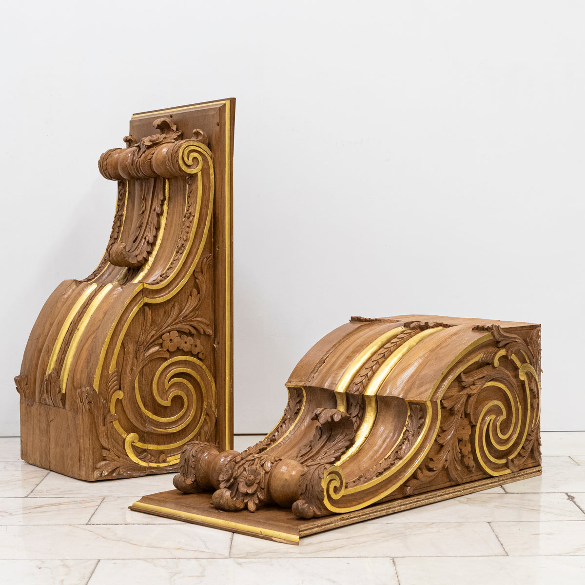 Pair of Monumental Carved Oak Corbels from Clothworkers Hall, London | The Architectural Forum